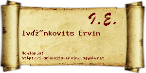 Ivánkovits Ervin névjegykártya