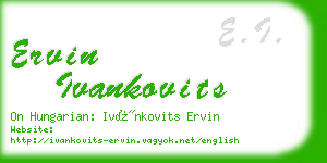 ervin ivankovits business card